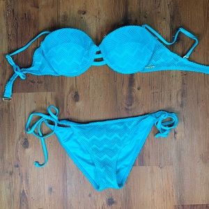 🌻Used condition, Roxy teal bikini set.